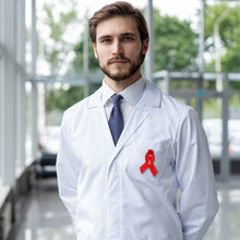 Load image into Gallery viewer, AIDS HIV Awareness Red Satin Ribbon Pins - Fundraising For A Cause