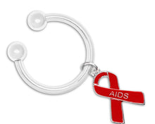 Load image into Gallery viewer, AIDS Red Ribbon Key Chains - Fundraising For A Cause