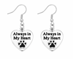 Always in My Heart With Paw Print Earrings - Fundraising For A Cause