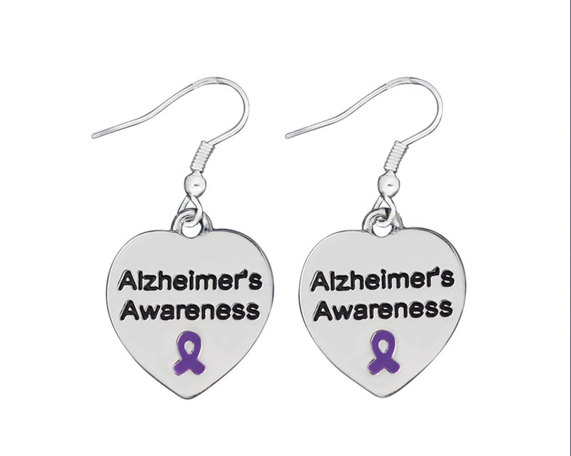 Alzheimer's Awareness Heart Earrings - Fundraising For A Cause