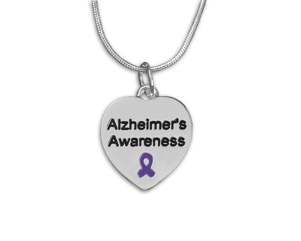 Alzheimer's Awareness Heart Necklaces - Fundraising For A Cause