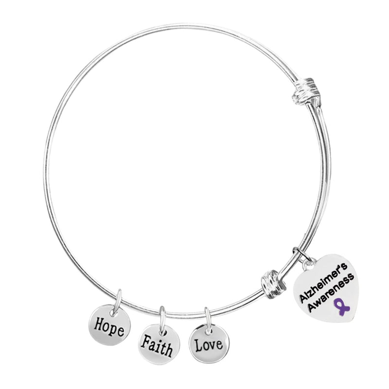 Alzheimer's Heart Retractable Charm Bracelets - Fundraising For A Cause