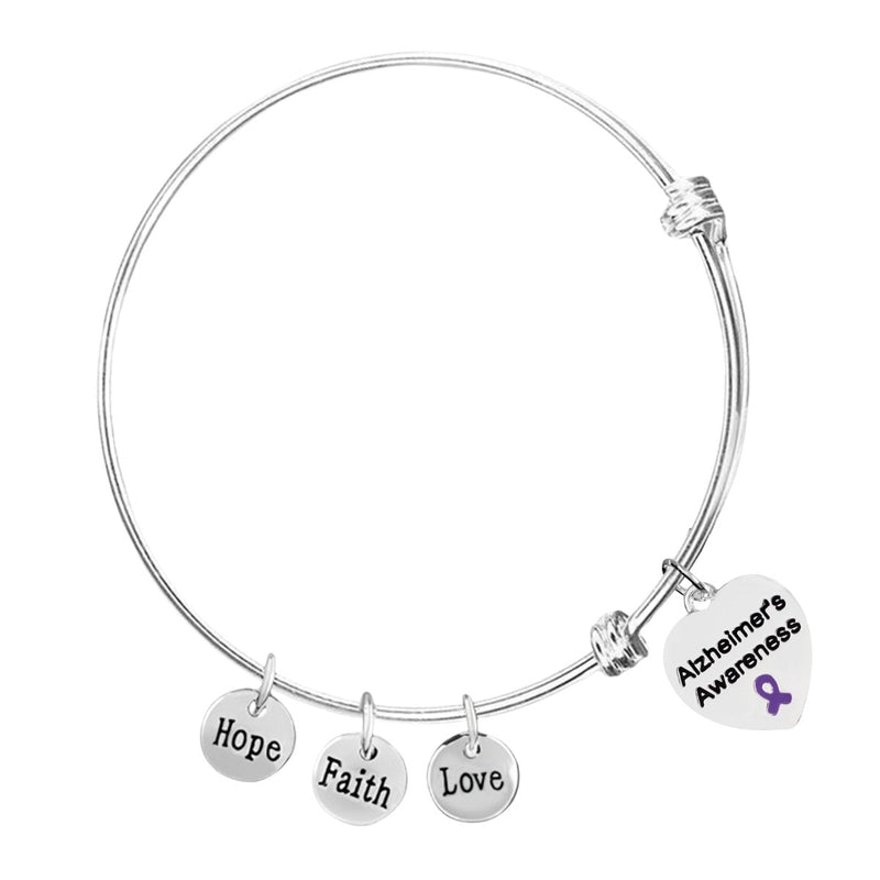 Alzheimer's Heart Retractable Charm Bracelets - Fundraising For A Cause