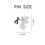 Angel By My Side Dark Blue Ribbon Pins - Fundraising For A Cause