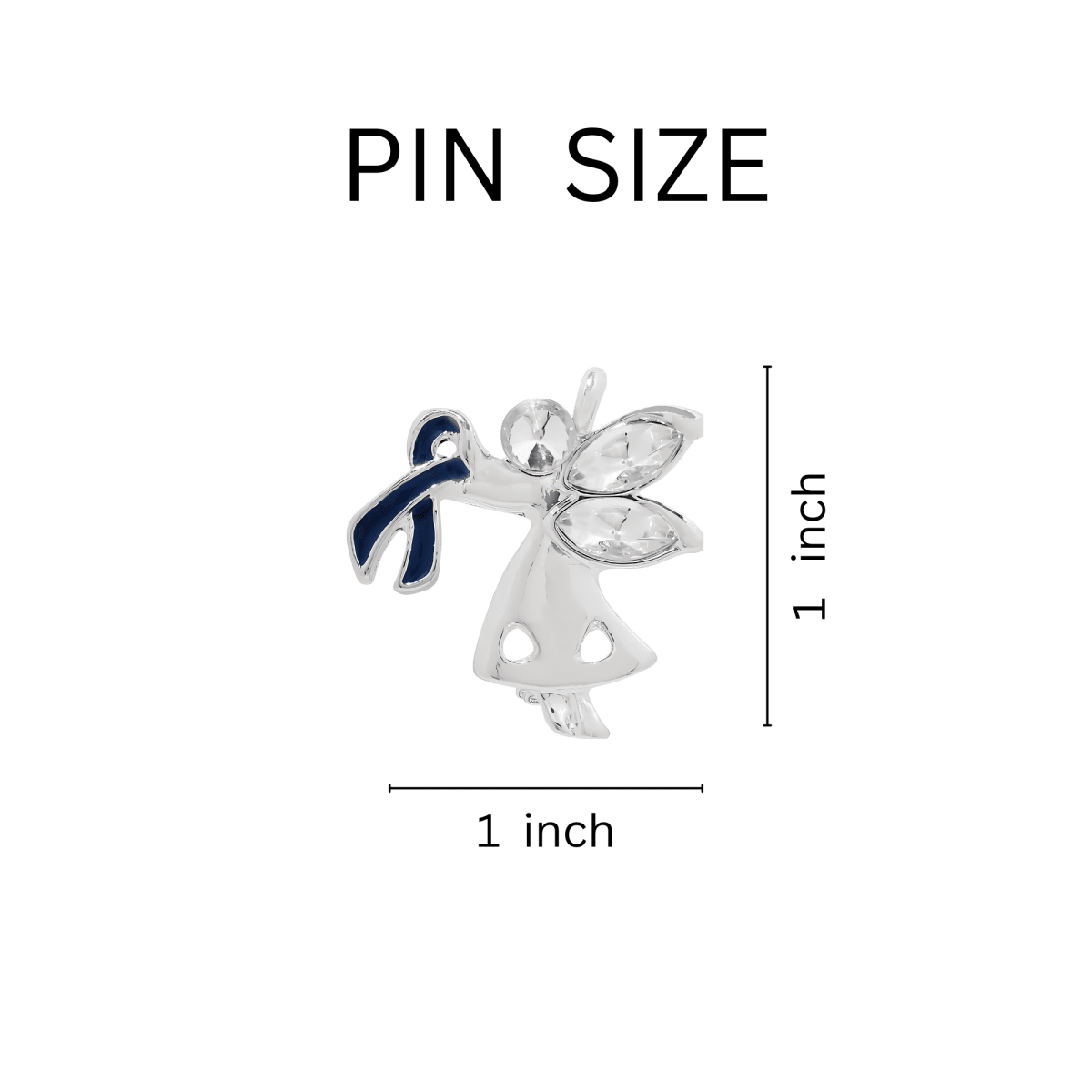 Angel By My Side Dark Blue Ribbon Pins - Fundraising For A Cause