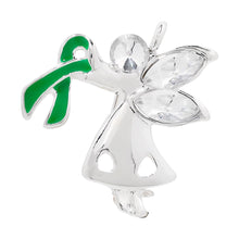 Load image into Gallery viewer, Angel By My Side Green Ribbon Awareness Pins - Fundraising For A Cause