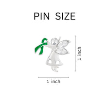 Load image into Gallery viewer, Angel By My Side Green Ribbon Awareness Pins - Fundraising For A Cause