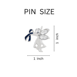 Angel Colon Cancer Blue Ribbon Pins - Fundraising For A Cause