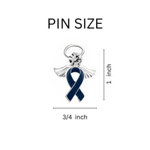 Load image into Gallery viewer, Angel Dark Blue Ribbon Awareness Pins - Fundraising For A Cause