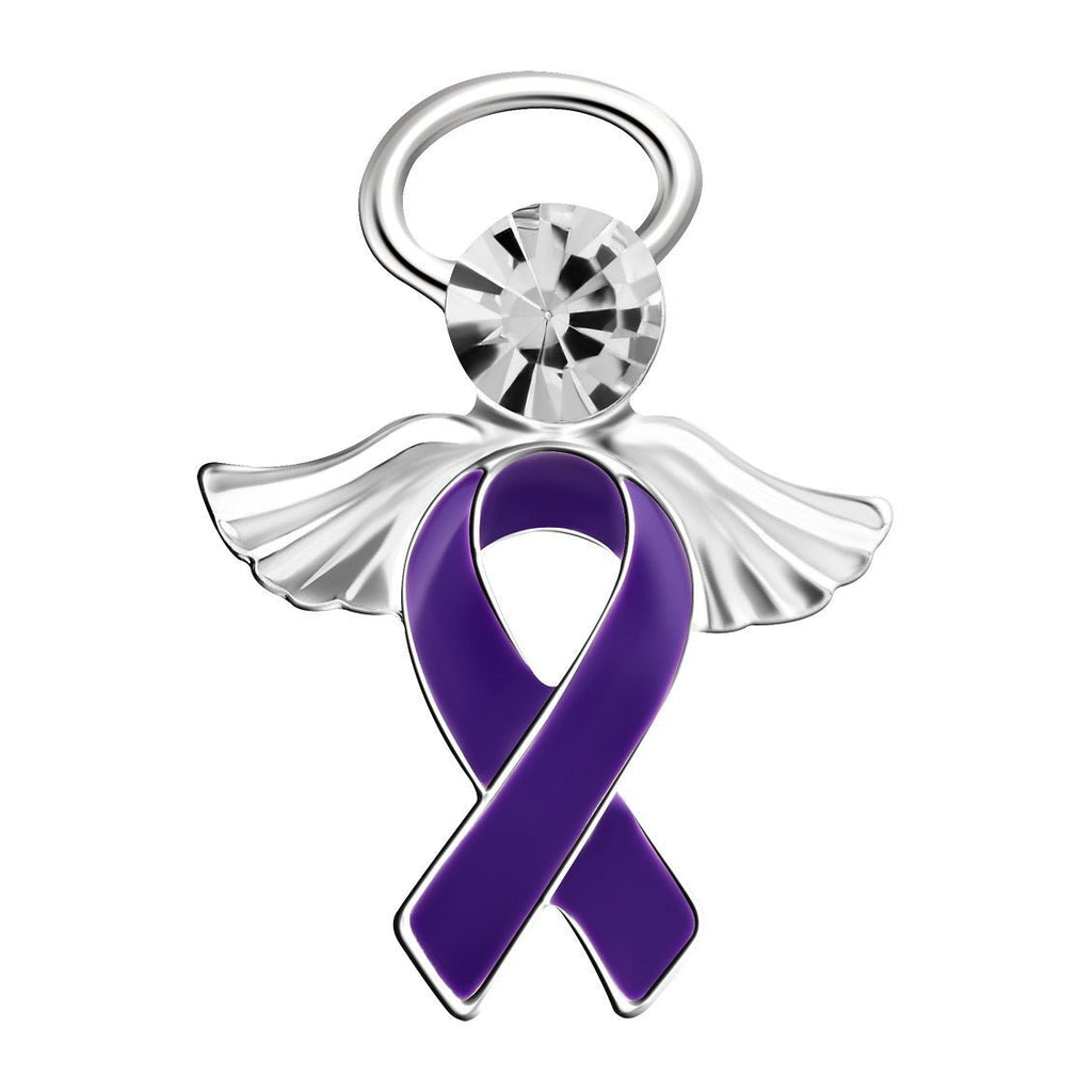 Angel Purple Ribbon Alzheimer's Awareness Pins - Fundraising For A Cause