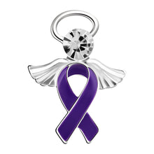 Load image into Gallery viewer, Angel Purple Ribbon Awareness Pins - Fundraising For A Cause