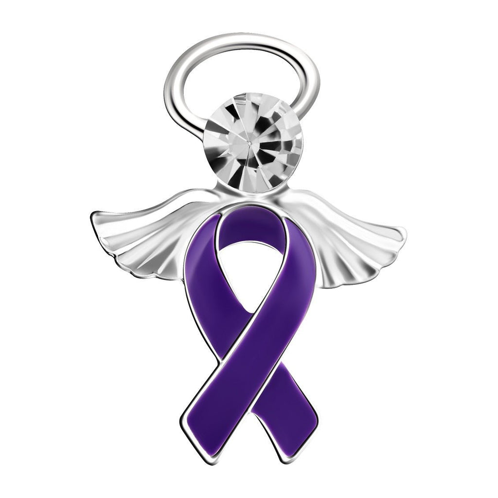 Angel Purple Ribbon Pancreatic Cancer Awareness Pins - Fundraising For A Cause