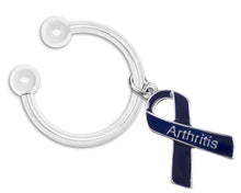 Load image into Gallery viewer, Arthritis Awareness Dark Blue Keychains - Fundraising For A Cause