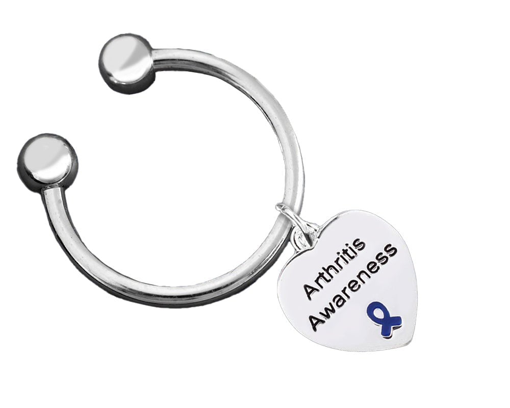 Arthritis Awareness Heart Charm Key Chains - Fundraising For A Cause