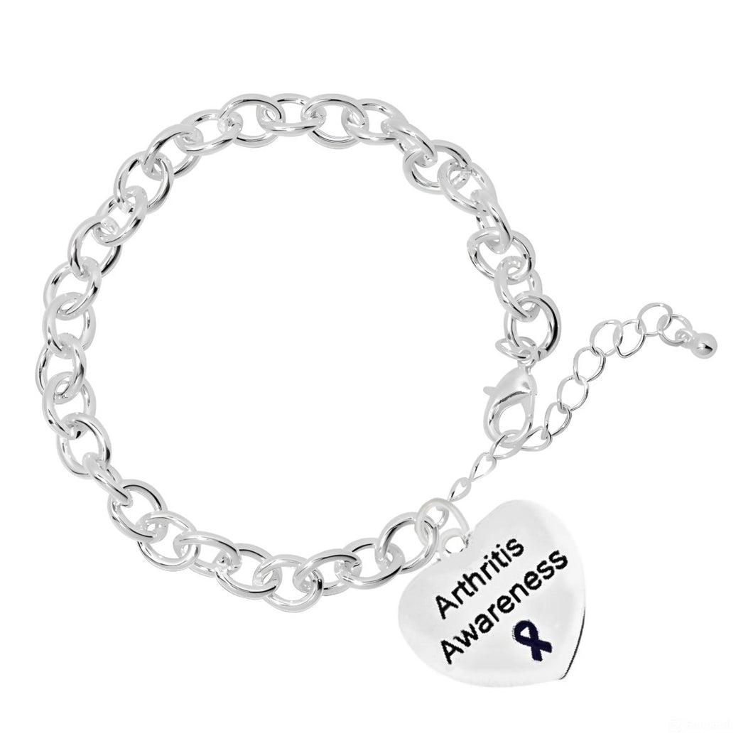 Arthritis Heart Charm Chunky Link Style Bracelets - Fundraising For A Cause