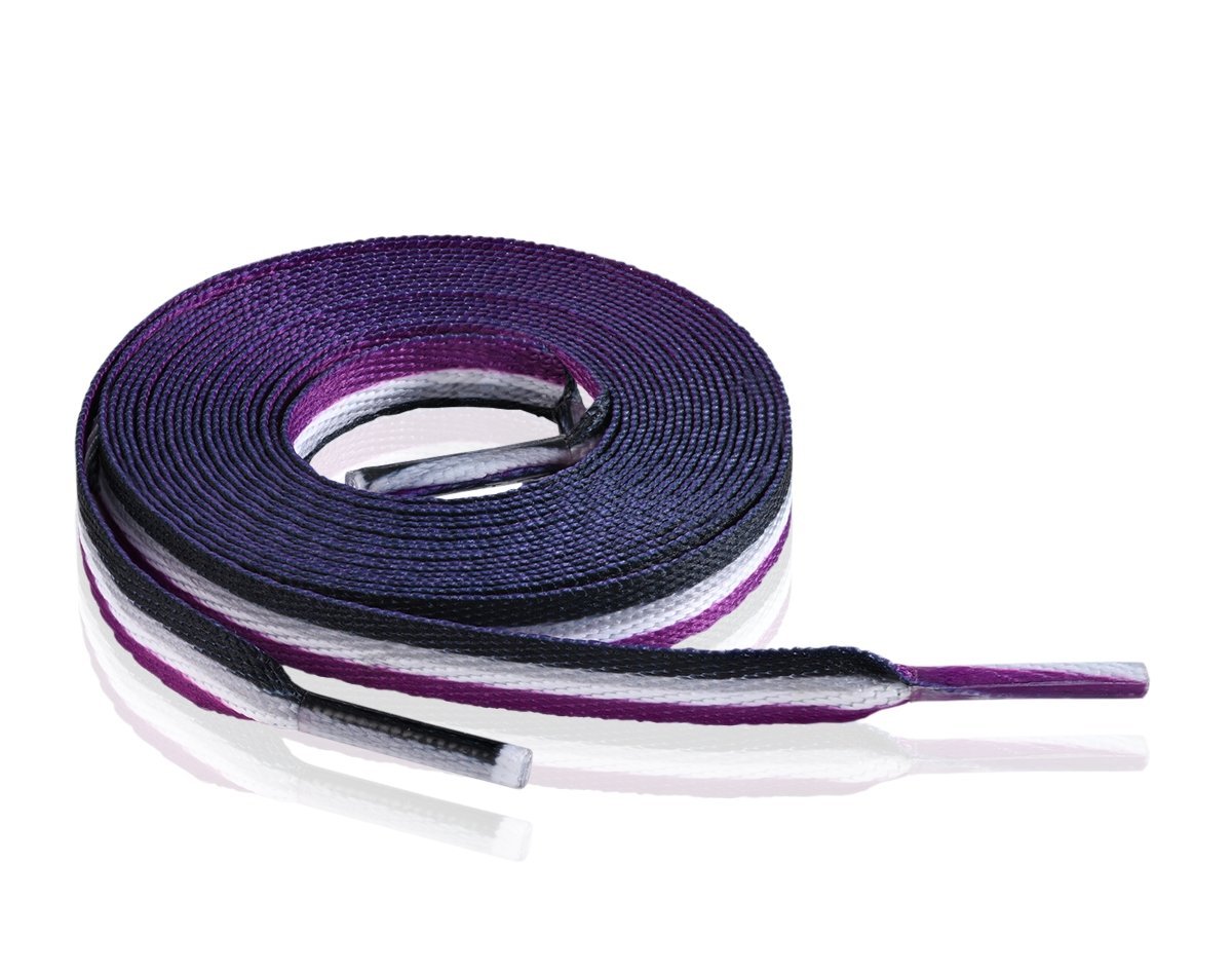 Asexual Flag Striped Shoelaces - Fundraising For A Cause