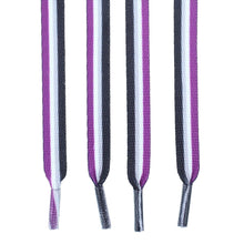 Load image into Gallery viewer, Asexual Flag Striped Shoelaces - Fundraising For A Cause