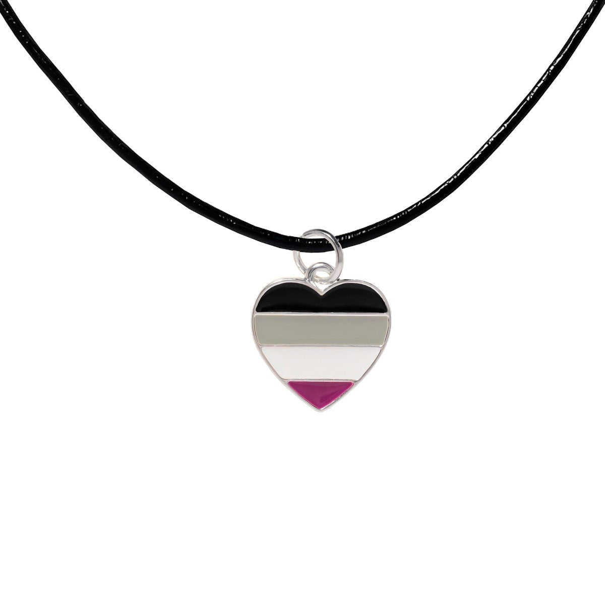 Asexual Heart LGBTQ Black Cord Necklaces - Fundraising For A Cause