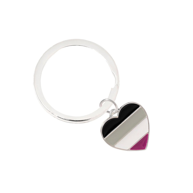 Asexual Heart Pride Split Ring Key Chains - Fundraising For A Cause