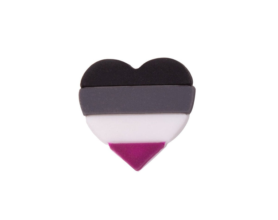 Asexual LGBTQ Pride Silicone Heart Pins - Fundraising For A Cause