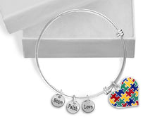 Load image into Gallery viewer, Autism Colored Puzzle Heart Retractable Bracelets - Fundraising For A Cause