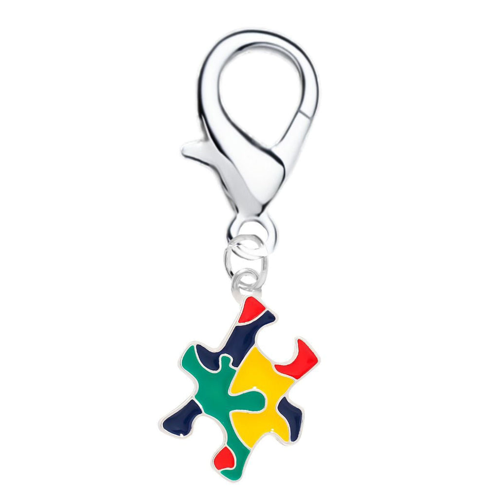 Autism Colored Puzzle Piece Hanging Charms - Fundraising For A Cause