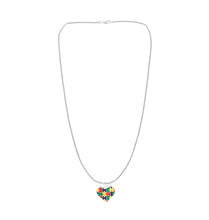 Load image into Gallery viewer, Autism Colored Puzzle Piece Heart Necklaces - Fundraising For A Cause