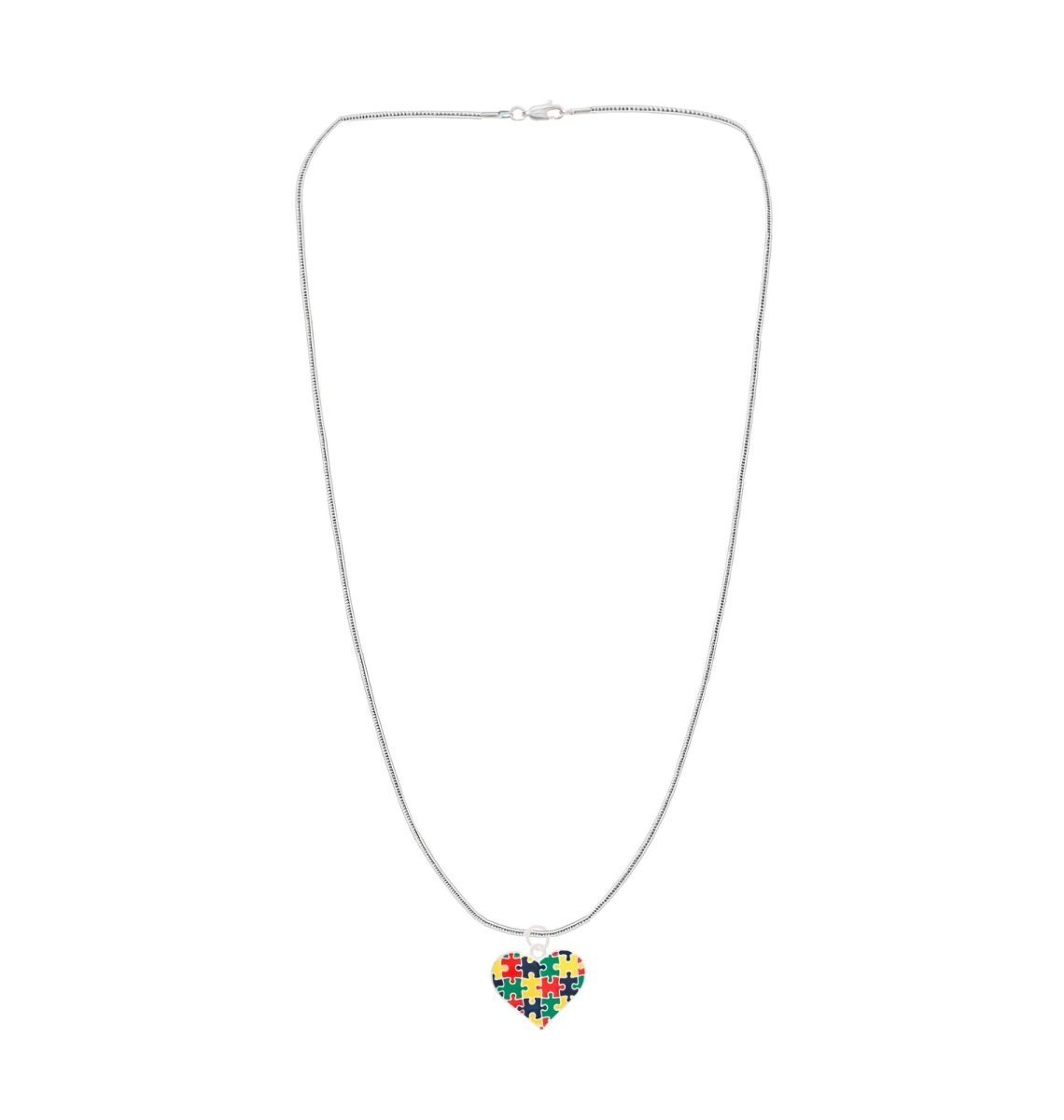 Autism Colored Puzzle Piece Heart Necklaces - Fundraising For A Cause