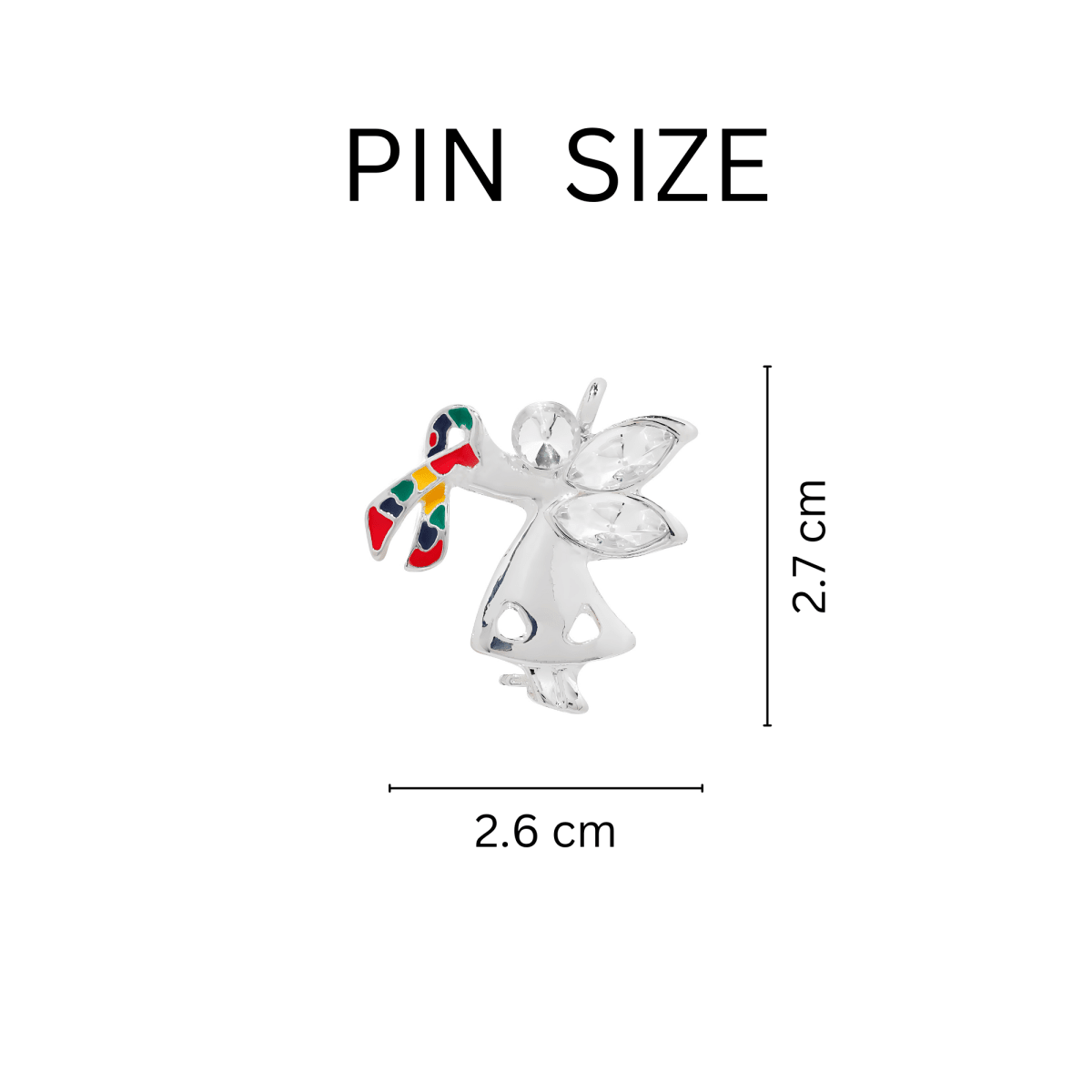 Autism Ribbon Angel By My Side Pins - Fundraising For A Cause