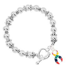 Load image into Gallery viewer, Autism Ribbon Silver Beaded Bracelets - Fundraising For A Cause