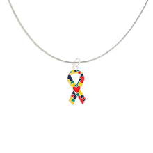 Load image into Gallery viewer, Autism Ribbon with Heart Necklaces - Fundraising For A Cause