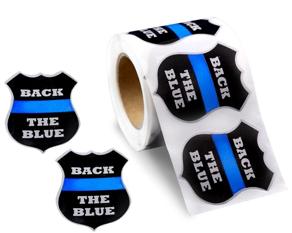 Back The Blue Police Badge Stickers (250 per Roll) - Fundraising For A Cause