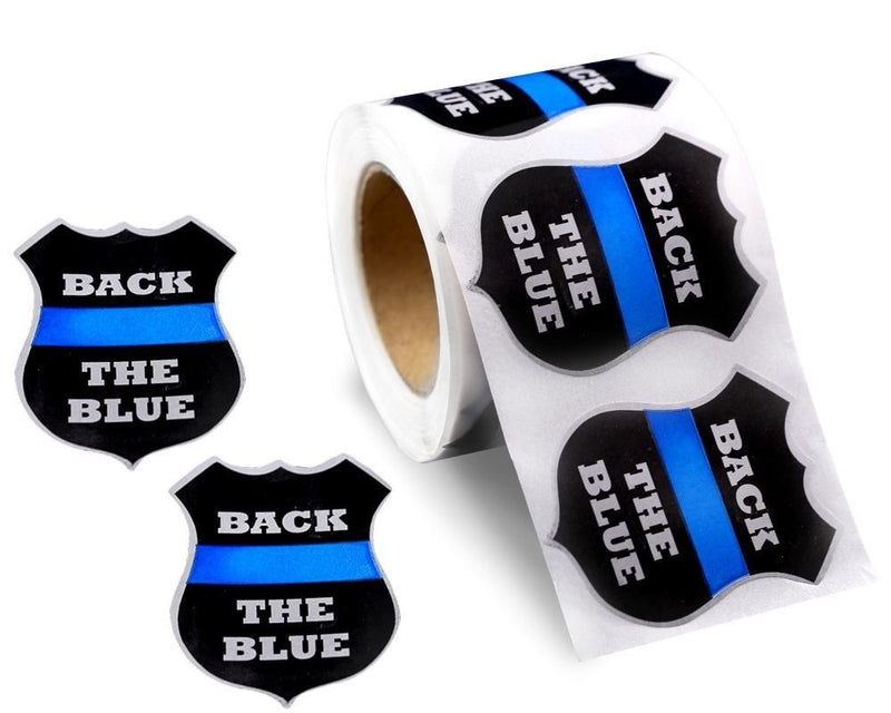 Back The Blue Police Badge Stickers (250 per Roll) - Fundraising For A Cause