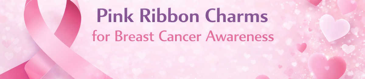 Breast Cancer Pink Ribbon Charms for Awareness, Jewelry & Fundraising
