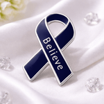 Believe Dark Blue Ribbon Pins - Fundraising For A Cause