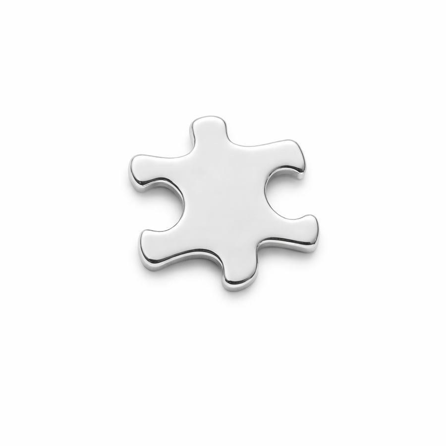 Small Elegant Silver Autism Awareness Puzzle Lapel Pins