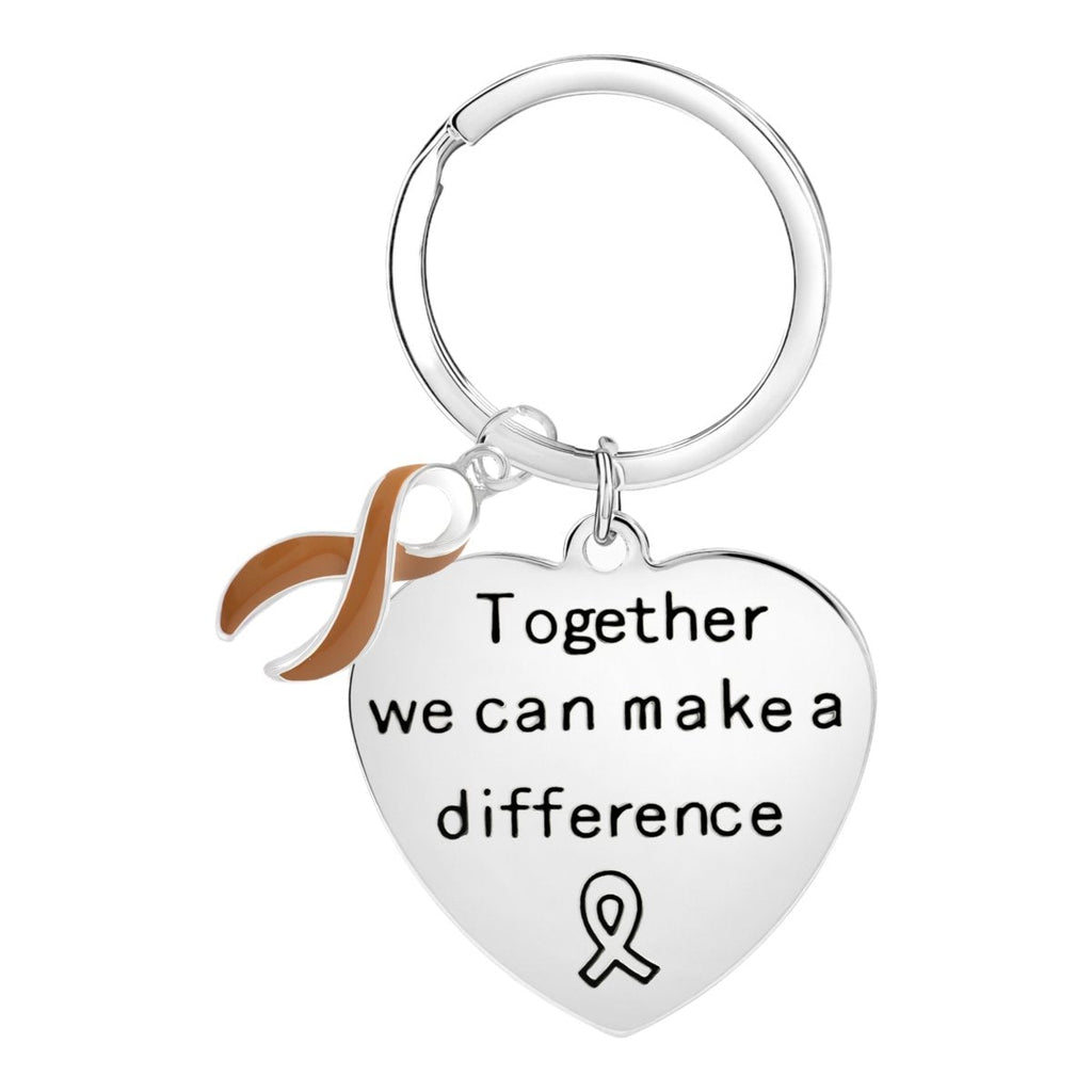 Big Heart Brown Ribbon Key Chains - Fundraising For A Cause