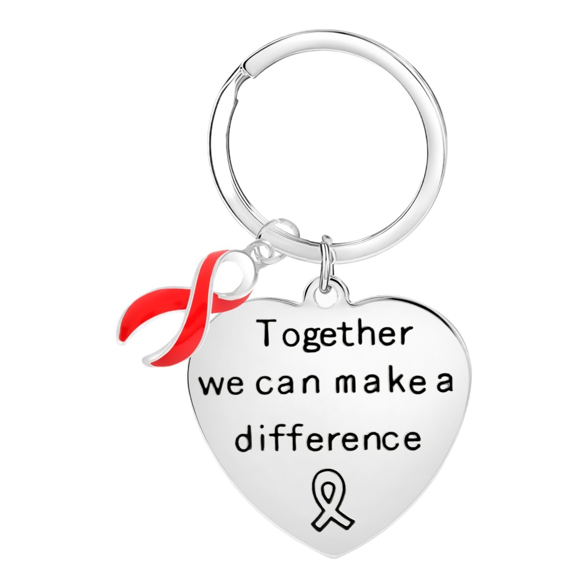 Big Heart Red Ribbon Key Chains - Fundraising For A Cause