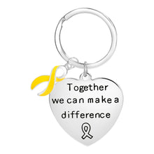 Load image into Gallery viewer, Big Heart Yellow Ribbon Key Chains - Fundraising For A Cause