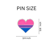 Load image into Gallery viewer, Bisexual Flag Heart Pins - Fundraising For A Cause