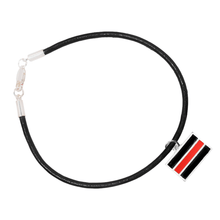 Load image into Gallery viewer, Black Cord Firefighter Red Line Charm Bracelets - Fundraising For A Cause