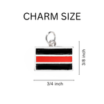 Black Cord Firefighter Red Line Charm Bracelets - Fundraising For A Cause