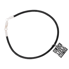 Load image into Gallery viewer, Black Lives Matter Charm Black Cord Bracelets - Fundraising For A Cause