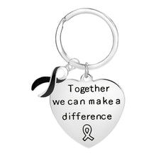 Load image into Gallery viewer, Black Ribbon Key Chains - Fundraising For A Cause