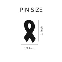 Load image into Gallery viewer, Black Silicone Ribbon Pins - Fundraising For A Cause