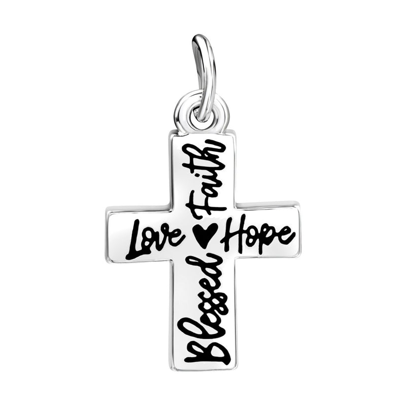 Blessed, Hope, Faith, and Love Cross Charm - Fundraising For A Cause