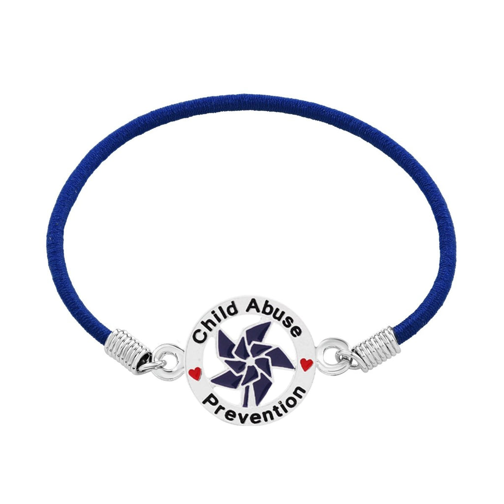 Blue Pinwheel Child Abuse Prevention Stretch Bracelets - Fundraising For A Cause