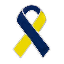 Load image into Gallery viewer, Blue &amp; Yellow Ribbon Awareness Pins - Fundraising For A Cause