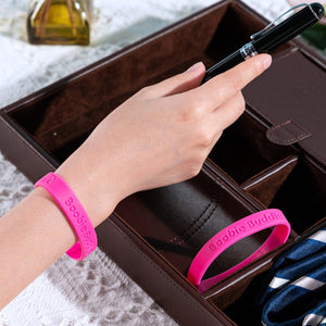 Boobie Buddies Pink Breast Cancer Awareness Silicone Bracelet Wristbands - Fundraising For A Cause