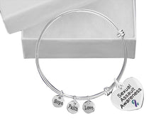 Load image into Gallery viewer, Sexual Assault Awareness Retractable Heart Charm Bracelets - Fundraising For A Cause